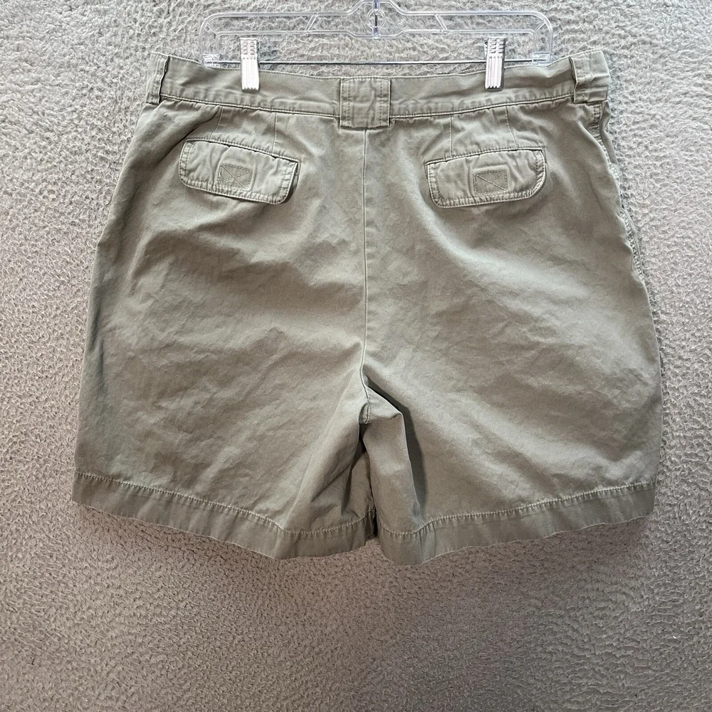 Eddie Bauer Shorts Womens 18 Green Duck Canvas Outdoors Hiking Camping‎ Workwear